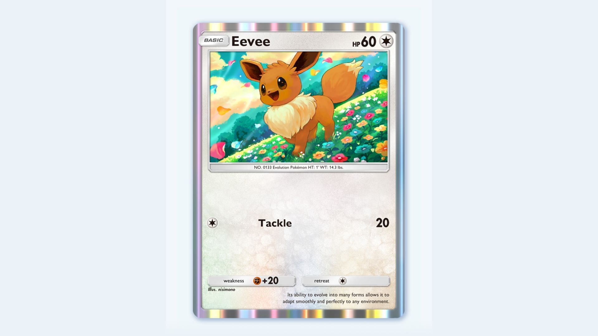The Eevee Promo A card you get for completing a mission (Image via The Pokemon Company)